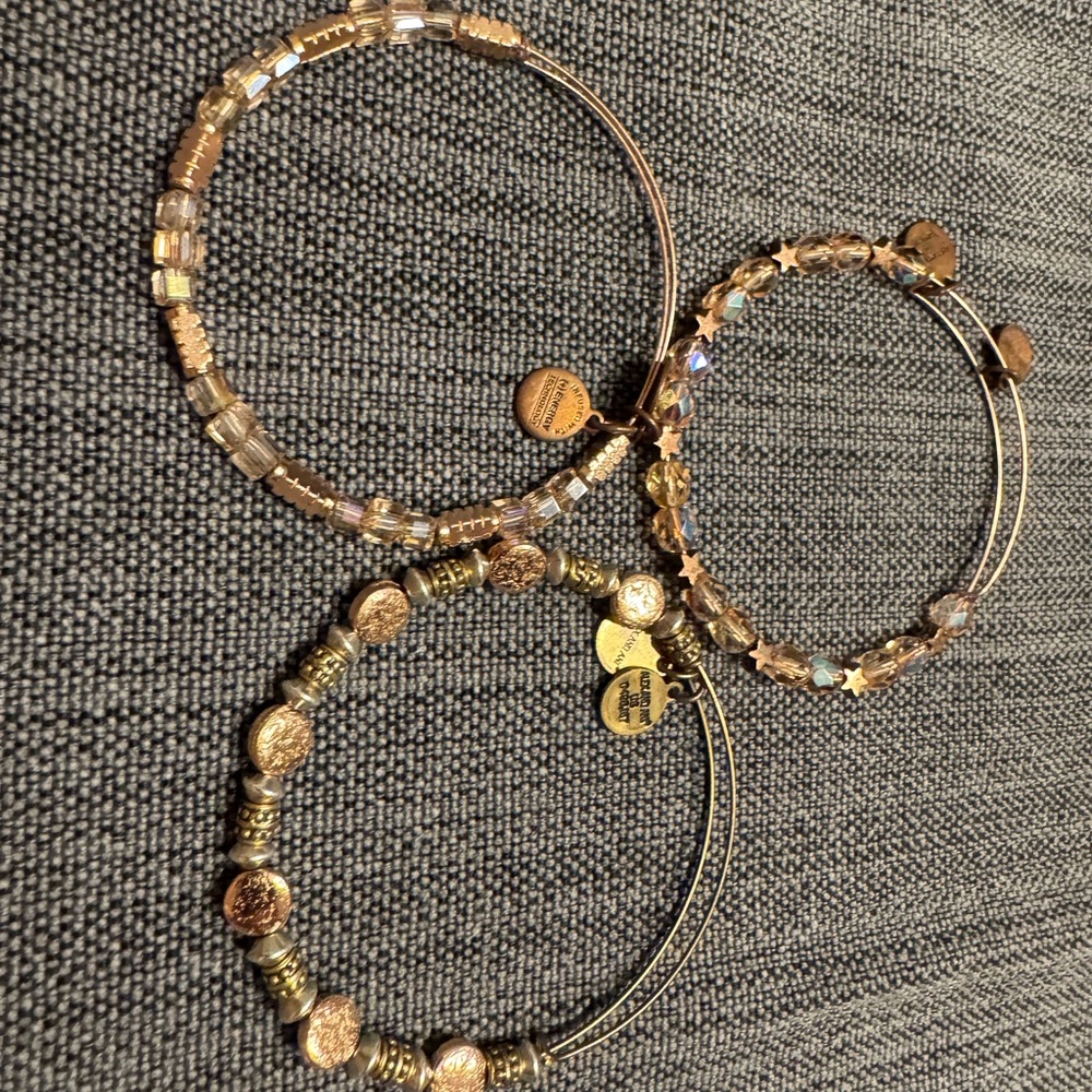 Alex and Ani Gold and Silver Beaded Bracelets